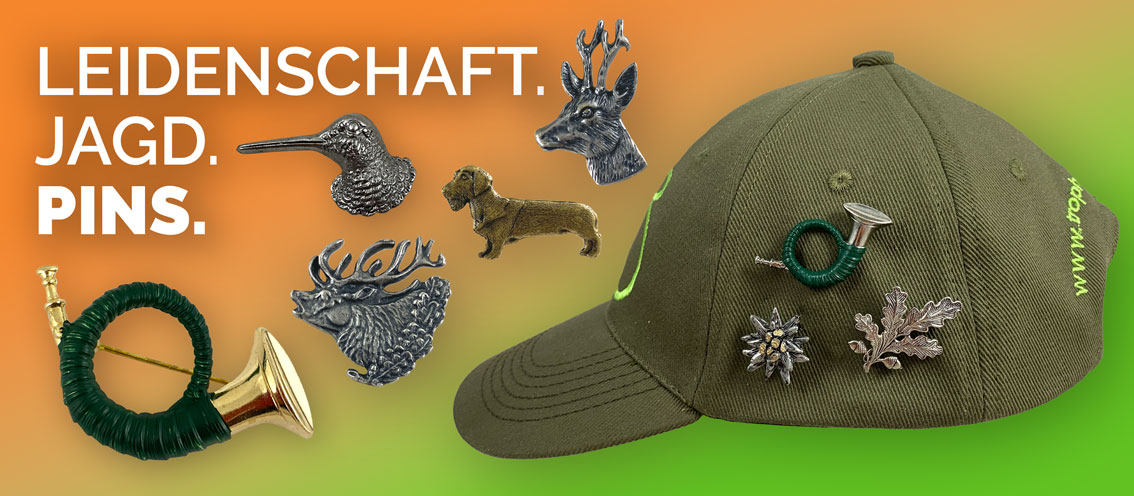 Pins/Anstecker mit jagdlichen Motiven