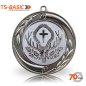 Preview: Medaille BASIC 70 – Motiv Hubertushirsch silberfarben