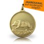 Preview: Jagdmedaille Motiv LAUFENDER KEILER vergoldet