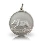 Preview: Jagdmedaille Motiv LAUFENDER KEILER versilbert