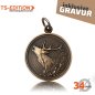 Preview: Jagdmedaille Motiv HIRSCH mit Doppelrand in 34 mm altbronze