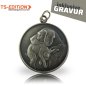 Preview: Jagdmedaille TS-EDITION Motiv Jagdhund mit Hase in altsilber