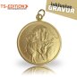 Preview: Jagdmedaille TS-EDITION Motiv Jagdhund mit Hase in gold