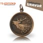 Preview: Jagdmedaille Motiv HIRSCH mit Doppelrand in altbronze