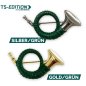 Preview: Anstecker JAGDHORN in gold/grün und silber/grün