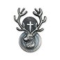 Preview: Pin/Anstecker HUBERTUSHIRSCH in altsilber