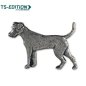 Preview: Pin/Anstecker – Motiv TERRIER in altsilber
