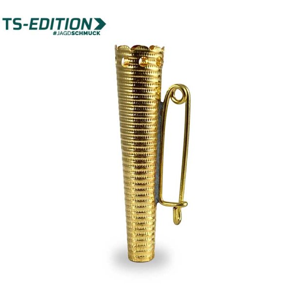 Preview: Barthülse/Blumenhalter, geriffelt goldfarbig