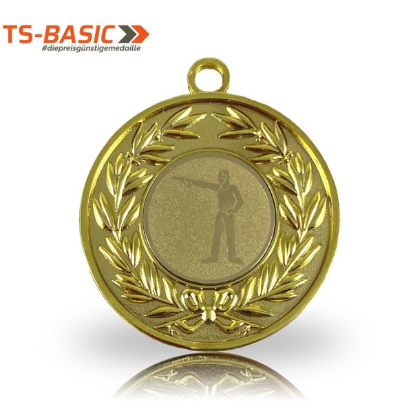Medaille BASIC – Motiv Kurzwaffe goldfarben