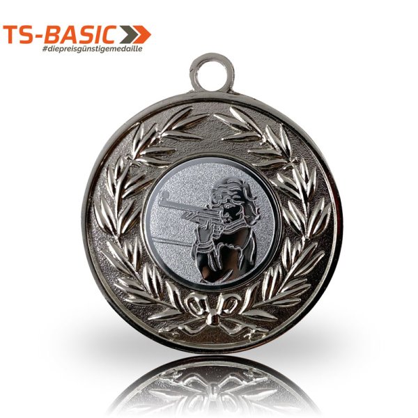 Medaille BASIC – Motiv Schützin silberfarben