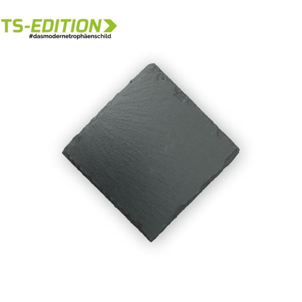 Preview: Trophäenschiefer eckig (13x13 cm) auf der Spitze