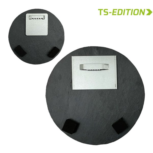Klebebleche am Beispiel eines 10-cm-Schildes und eines 18-cm-Schildes