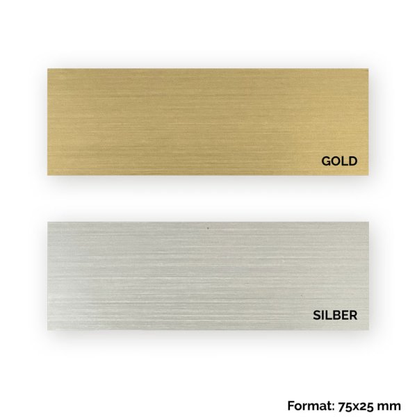 Kunststoffplaketten (75x25) in gold und silber