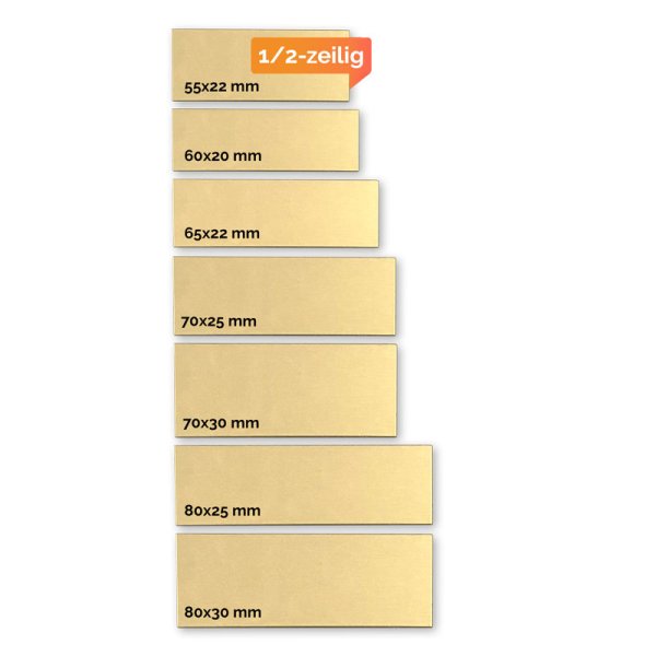 Messingschilder in 7 Größen