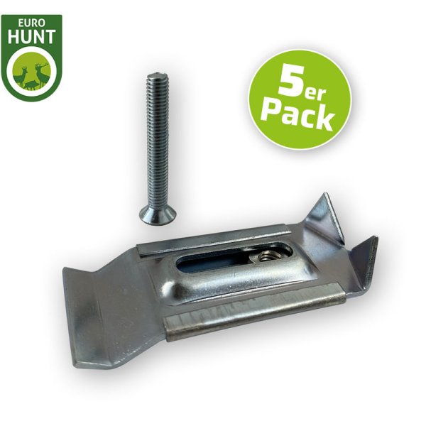 Preview: Metall-Gehörnklammer von EUROHUNT mit Schraube