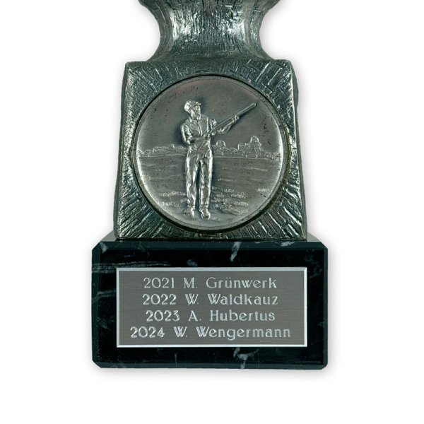 Preview: PLAKETTE mit Facette EDELSTAHL-LOOK „1/4-zeilig“, graviert