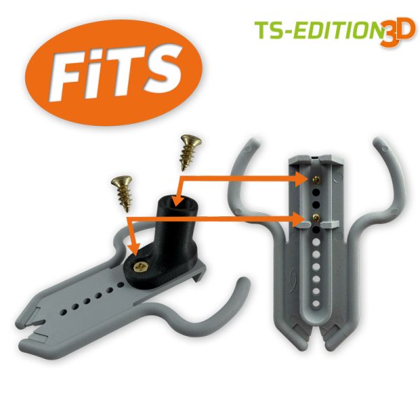 Preview: einfache Montage der Trophäenstativ Erweiterung »FiTS« an die Fischer Gehörnklammer