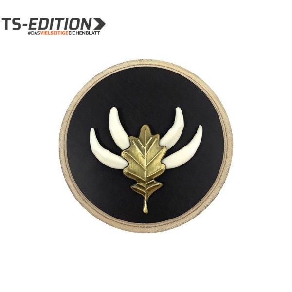 Fuchshaken auf MPx-EDITION mit bronziertem Eichenblatt