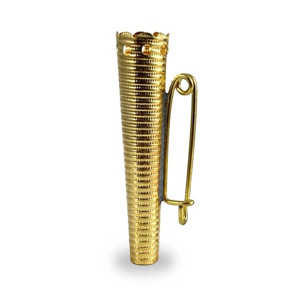 Barthülse/Blumenhalter, geriffelt goldfarbig