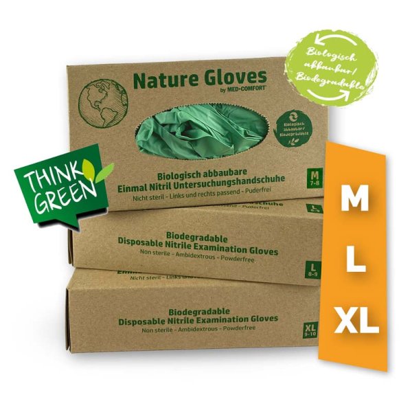 Preview: Nitril-Handschuhe NATURE in Größe XS – XL