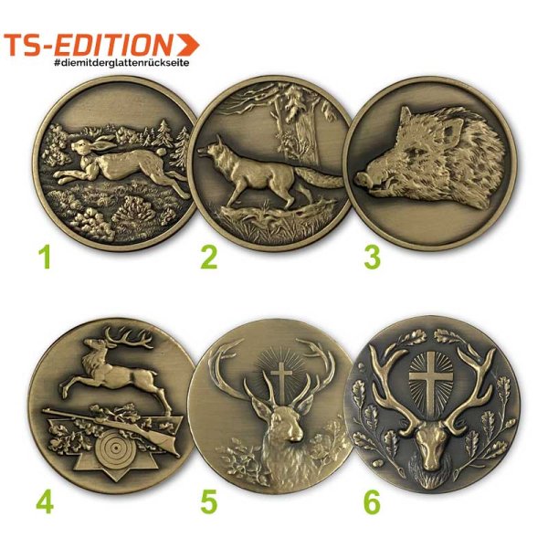 Preview: 6 verschiedene 3D-Embleme in bronze