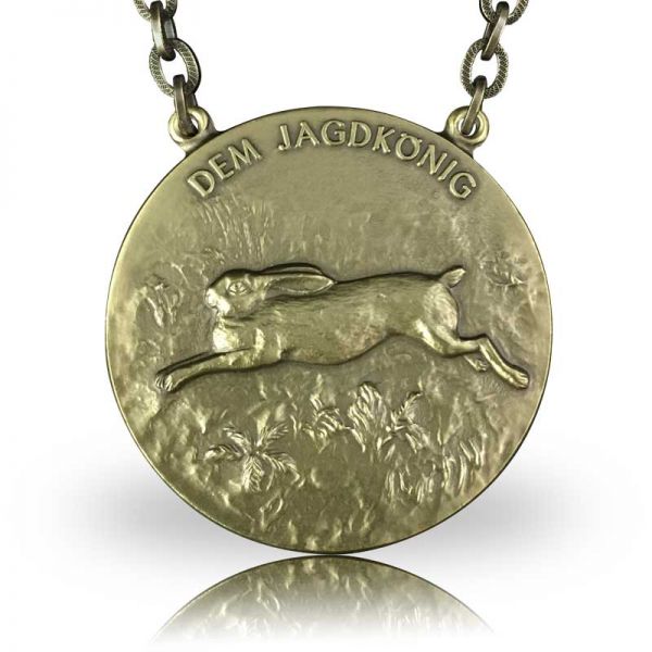 Jagd-/Königskette Motiv HASE bronze