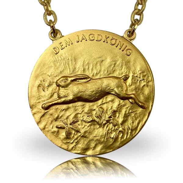 Jagd-/Königskette Motiv HASE vergoldet