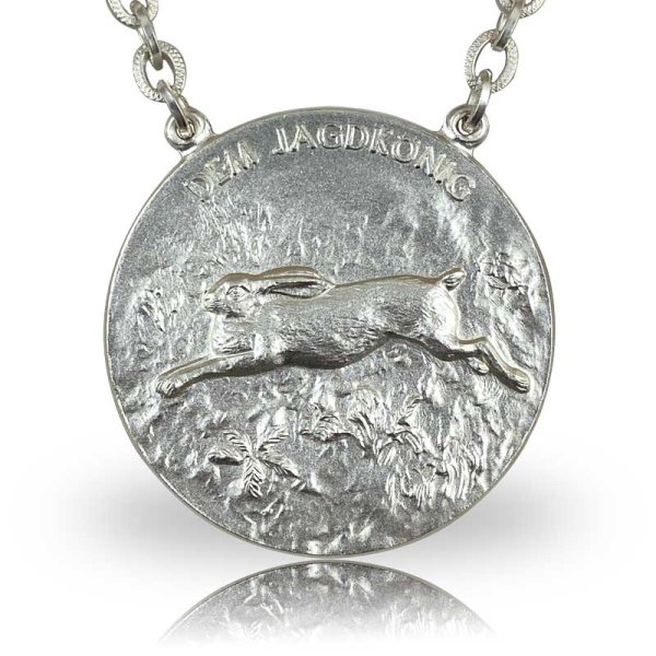 Preview: Jagd-/Königskette Motiv HASE versilbert