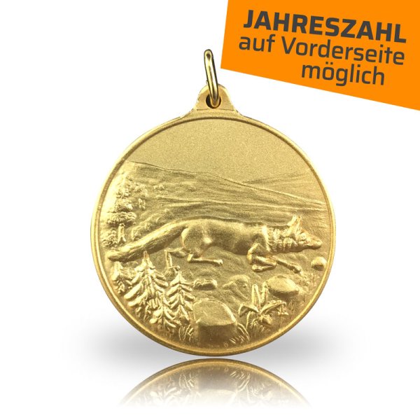 Jagdmedaille Motiv FUCHS vergoldet