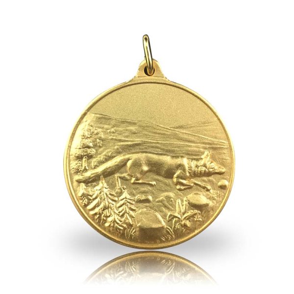 Jagdmedaille Motiv FUCHS vergoldet