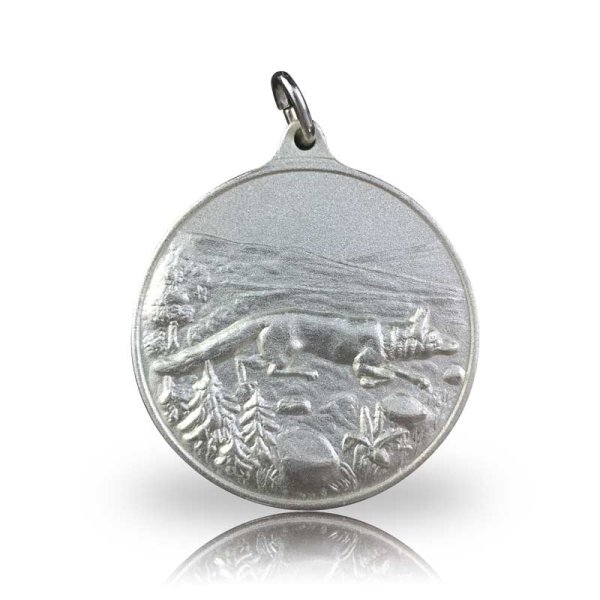 Preview: Jagdmedaille Motiv FUCHS versilbert
