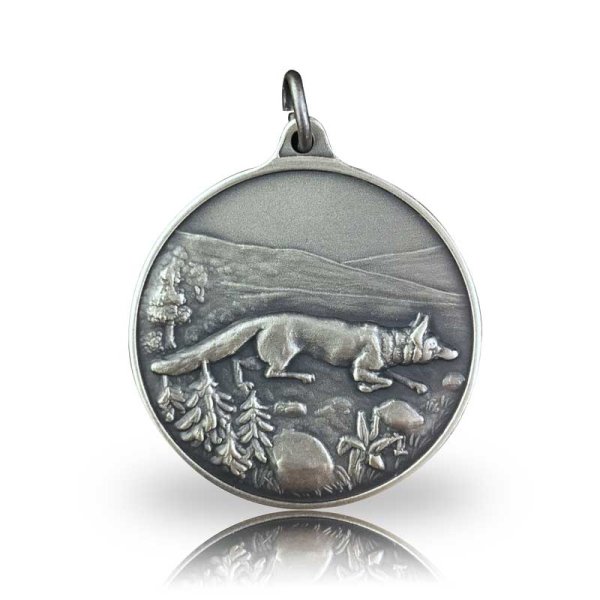 Preview: Jagdmedaille Motiv FUCHS m in altsilber