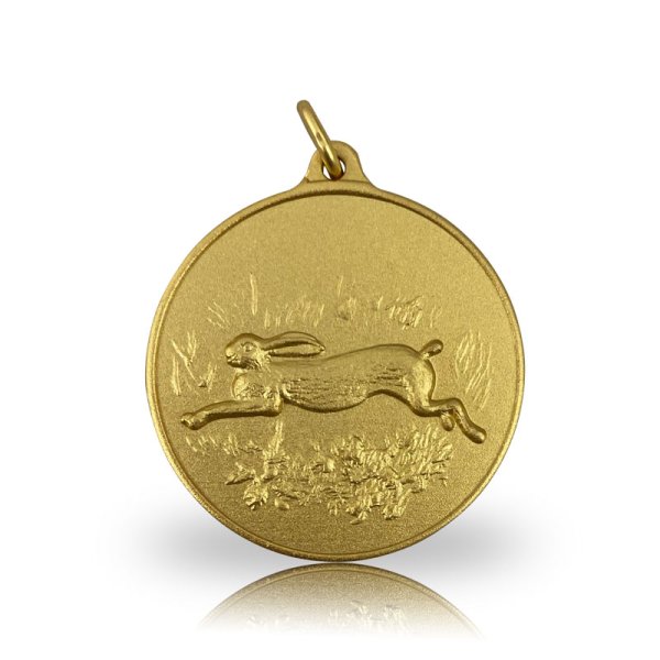 Preview: Jagdmedaille Motiv HASE in gold