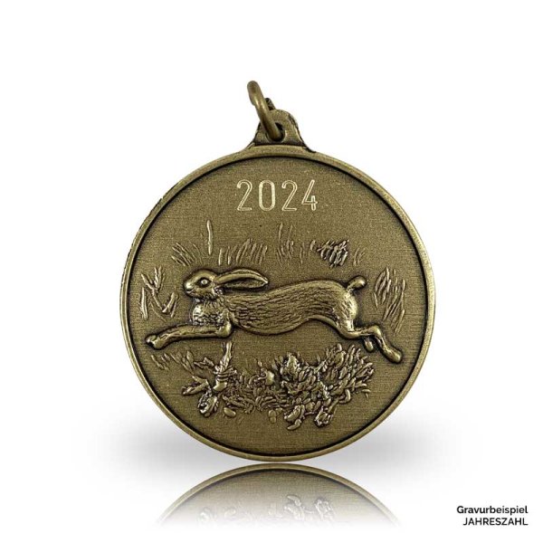 Preview: Jagdmedaille Motiv HASE in bronze