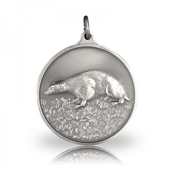 Jagdmedaille Motiv DACHS versilbert