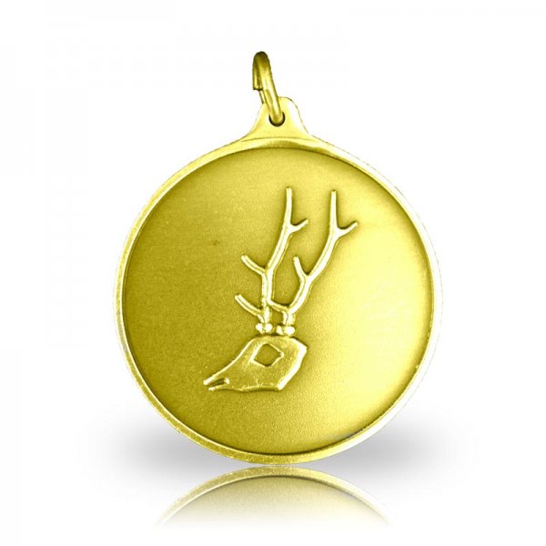 Jagdmedaille Motiv SIKAHIRSCH vergoldet 