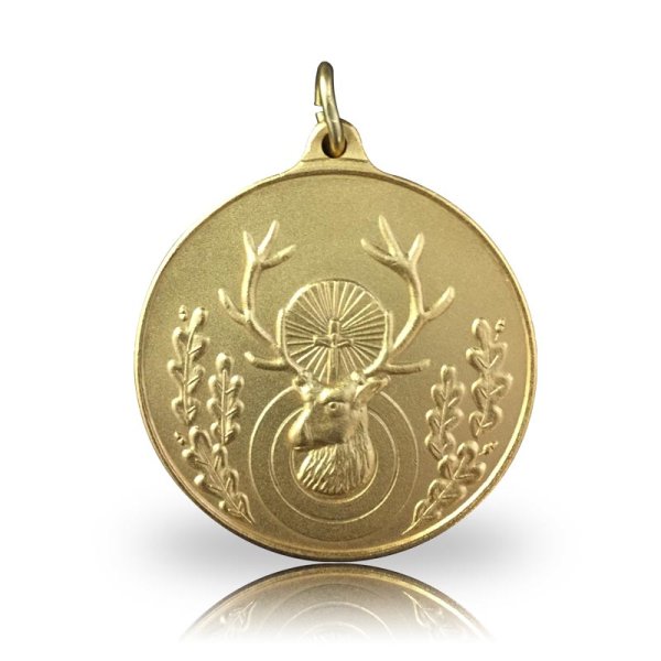 Jagdmedaille Motiv HUBERTUSHIRSCH vergoldet