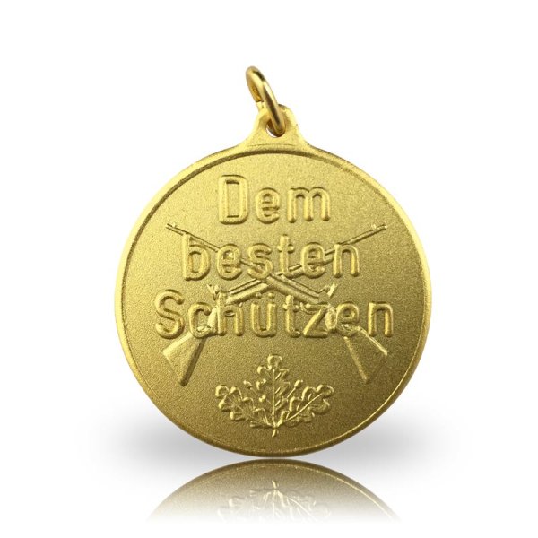 Jagdmedaille Motiv BESTER SCHÜTZE in vergoldet