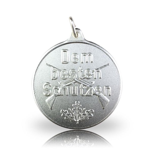 Jagdmedaille Motiv BESTER SCHÜTZE in versilbert