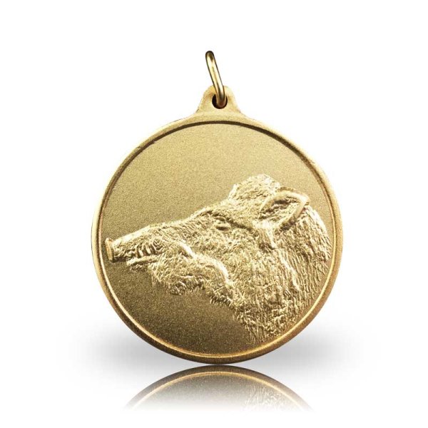 Jagdmedaille Motiv KEILERKOPF vergoldet
