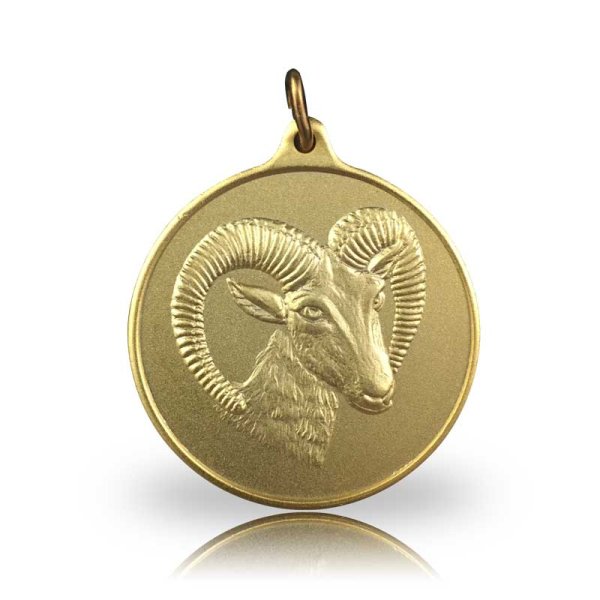 Jagdmedaille Motiv MUFFEL vergoldet