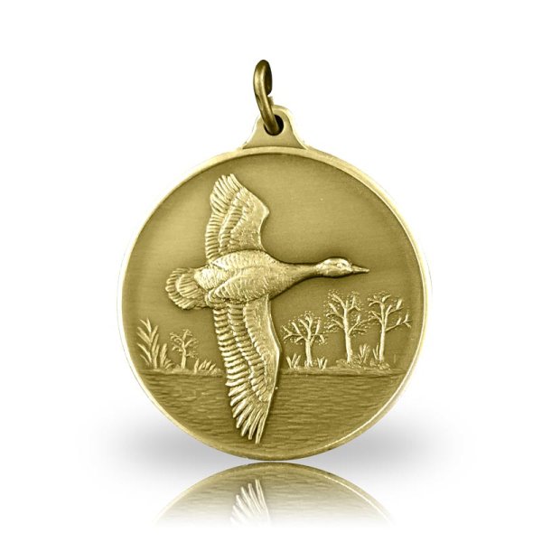 Jagdmedaille Motiv GRAUGANS in vergoldet