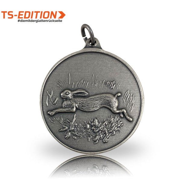 Preview: Jagdmedaille TS-EDITION Motiv HASE in altsilber