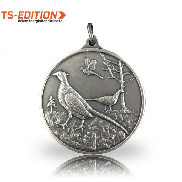 Jagdmedaille TS-EDITION Motiv FASAN in altsilber