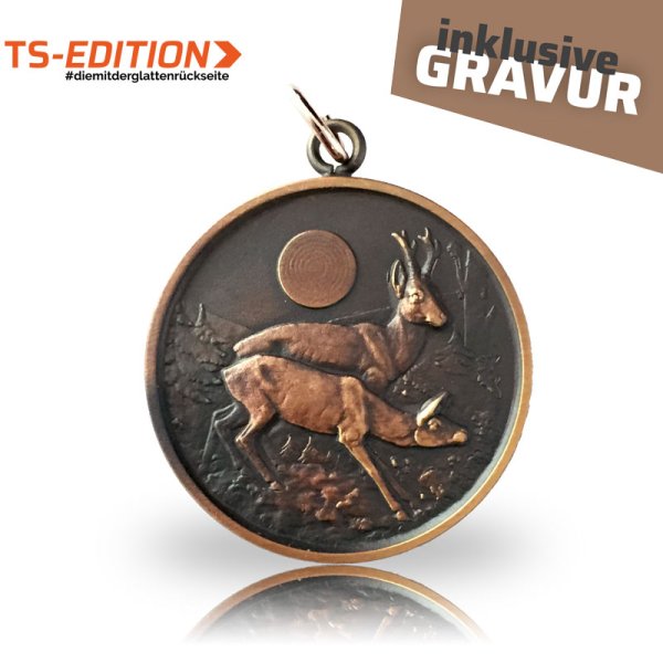 Jagdmedaille TS-EDITION Motiv Rehwild in altbronze