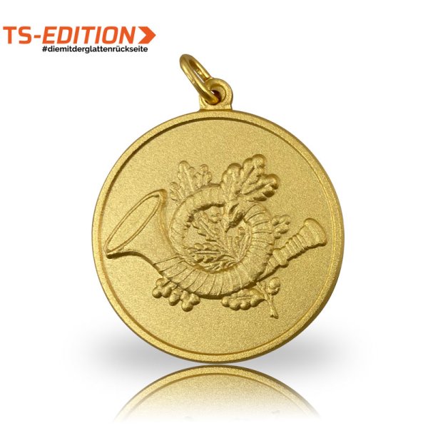 Preview: Jagdmedaille TS-EDITION Motiv Jagdhorn vergoldet