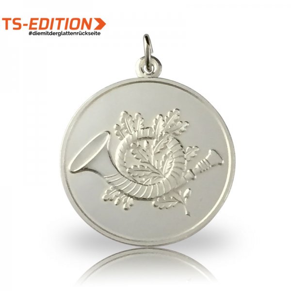 Jagdmedaille TS-EDITION Motiv Jagdhorn silberfarbig
