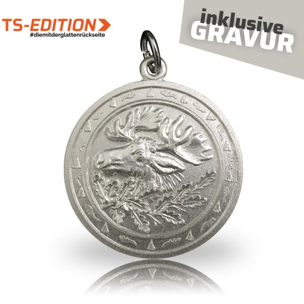 Jagdmedaille TS-EDITION Motiv ELCH silberfarbig