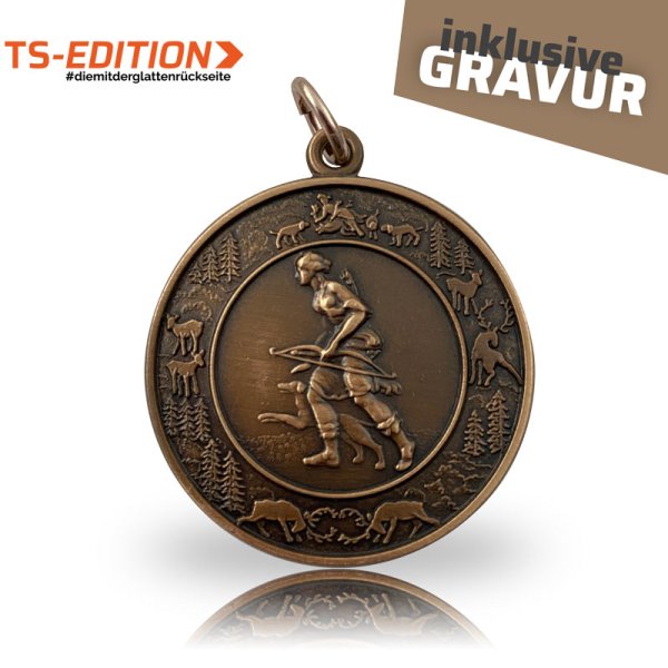 Preview: Jagdmedaille TS-EDITION Motiv Jagdgöttin Diana in altbronze
