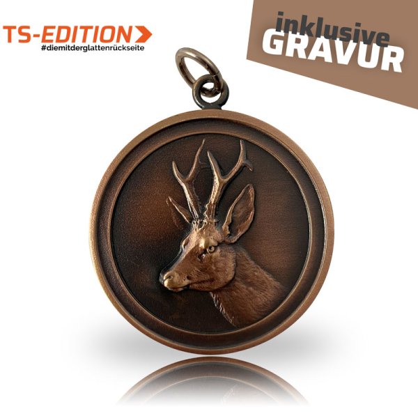 Preview: Jagdmedaille TS-EDITION Motiv REHBOCK altbronzefarbig